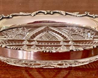 Sterling Silver & Cut Crystal Dish