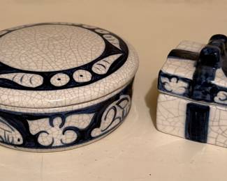 Dedham Pottery Trinket Boxes