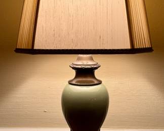 (2) Celedon & Bronze Table Lamps