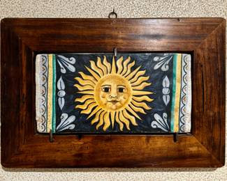 Framed Italian Pottery Tile