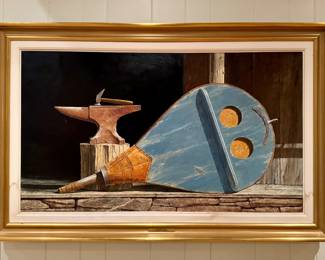 "The Shoemaker" Oil on Canvas, Signed A. Hale Johnson