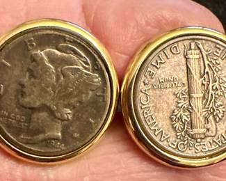 1944 Mercury Dime Cufflinks