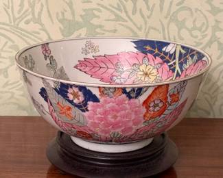 Asian Inspired Bowl on Rosewood Stand