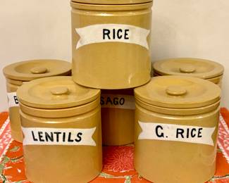 Lovett's Langley 19th C. Stoneware Kitchen Canisters