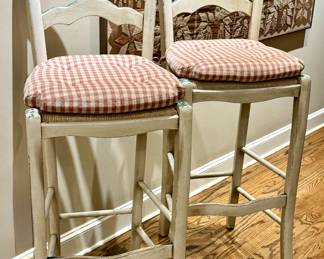 (2) Caned Bar Stools