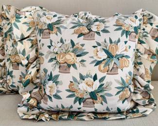 (2) Down Pillows with Ruffled Edge