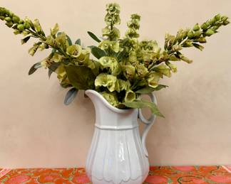 Pitcher with Faux Flowers
