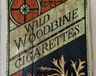 Antique Wild Woodbine Cigarettes Advertising  - English antique wooden cigarette packet would have been displayed in a tobacconists shop in the early 20th century