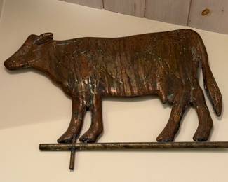 Antique Copper Cow Weathervane