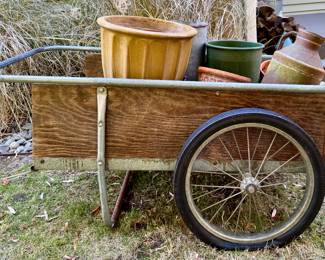 Yard Cart & Assorted Planters
