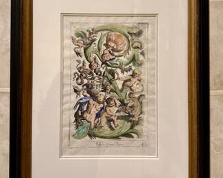 Framed Cherub Drawing