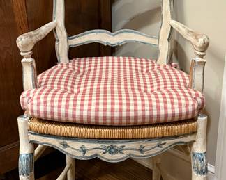 (8) Hand Painted Caned Chairs (6 Chairs & 2 Armchairs)