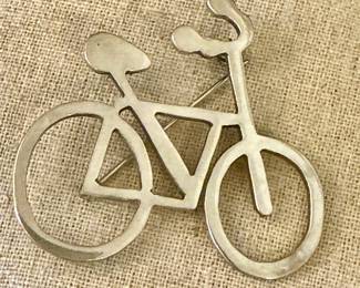 Sterling Silver Bicycle Pin