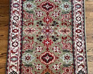 Wool Rug (maroon, cream, green)