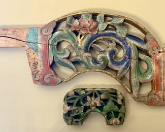 (2) Antique Chinese Temple Carvings