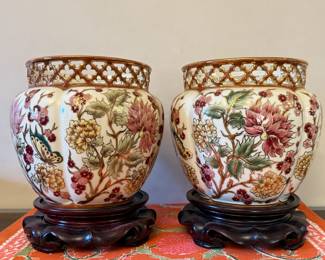 Antique Zsolnay Hungary Planters