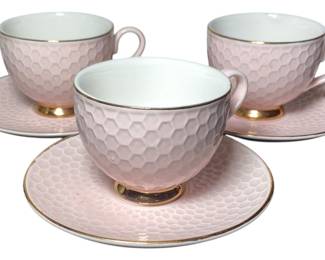 Pink Honeycomb Teacups 