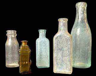 Antique Glass Bottles Apothecary, Edison 