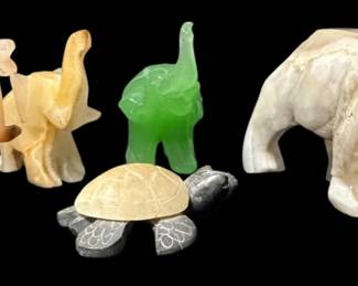 Set of Carved Stone Animals 