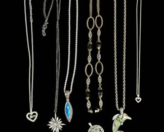 Silvertone  Sterling Costume Necklaces 