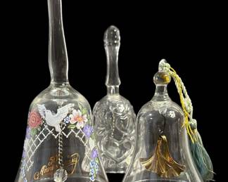 Three Glass Bells Anniversary  Hearts 
