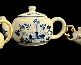 Three Decorative Ceramic Teapots 