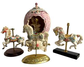 Carousel Horse Figurines Music Box 