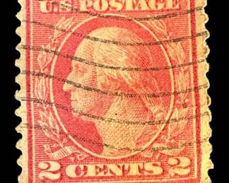 Antique 2 Cent Red Washington Stamp 
