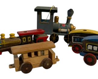 Vintage Wooden Train Decorations 