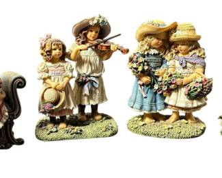 Lot of Vintage Little Girl Resin Figurines 