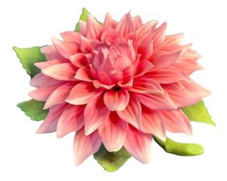Large Porcelain Pink Dahlia Flower 