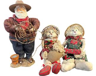 Western Santa Christmas Rabbit Dolls 