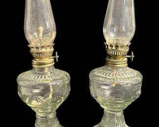 Vintage An Qing Flying Bird Oil Lamps 