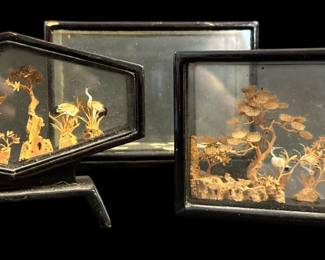 Vintage Chinese Cork Dioramas San You 