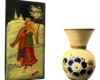 Vintage Russian Box Mexican Vase 