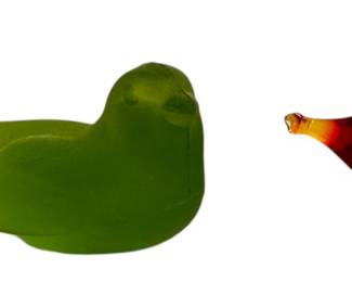 Two Glass Birds Westmoreland  Hand Blown 