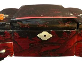 Vintage Lacquer Japanese Jewelry Box 