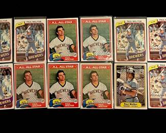 Paul Molitor Vintage Baseball Card Lot. HOF / 7 x All-Star / MVP / World Series Champion / Brewers