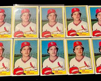 John Littlefield Vintage Baseball Card Lot. St. Louis Cardinals Pitcher
