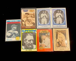 Lou Gehrig Vintage Baseball Card Lot. HOF / 7 x All-Star / 6 x World Series Champion / 2 x MVP / Yankees