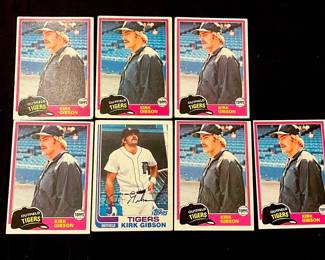 Kirk Gibson Vintage Baseball Card Lot. 2 x World Series Champion / MVP / Manager of the Year / Dodgers / Tigers