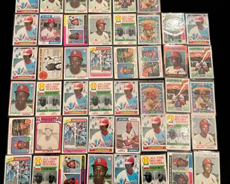 Lou Brock Vintage Baseball Card Lot. HOF Chicago Cubs / 6 x All-Star