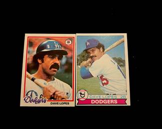 Davey Lopes Vintage Baseball Card Lot. 4 x All-Star / 2 x World Series Champion / Dodgers