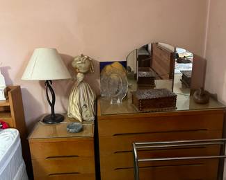 MCM chest of drawers and nightstand