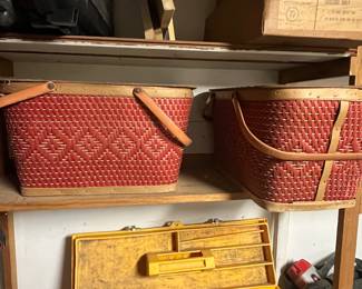 Antique picnic baskets