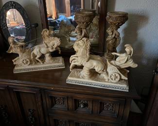 Cast plaster Roman figures