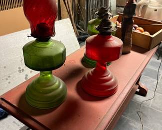 Antique hurricane lamps