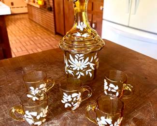 Mcm glass & decanter set