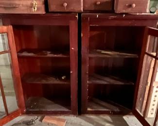 Interior of cabinets