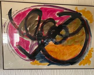 Abstract painting by Fred Harris, dated winter 1982 & signed